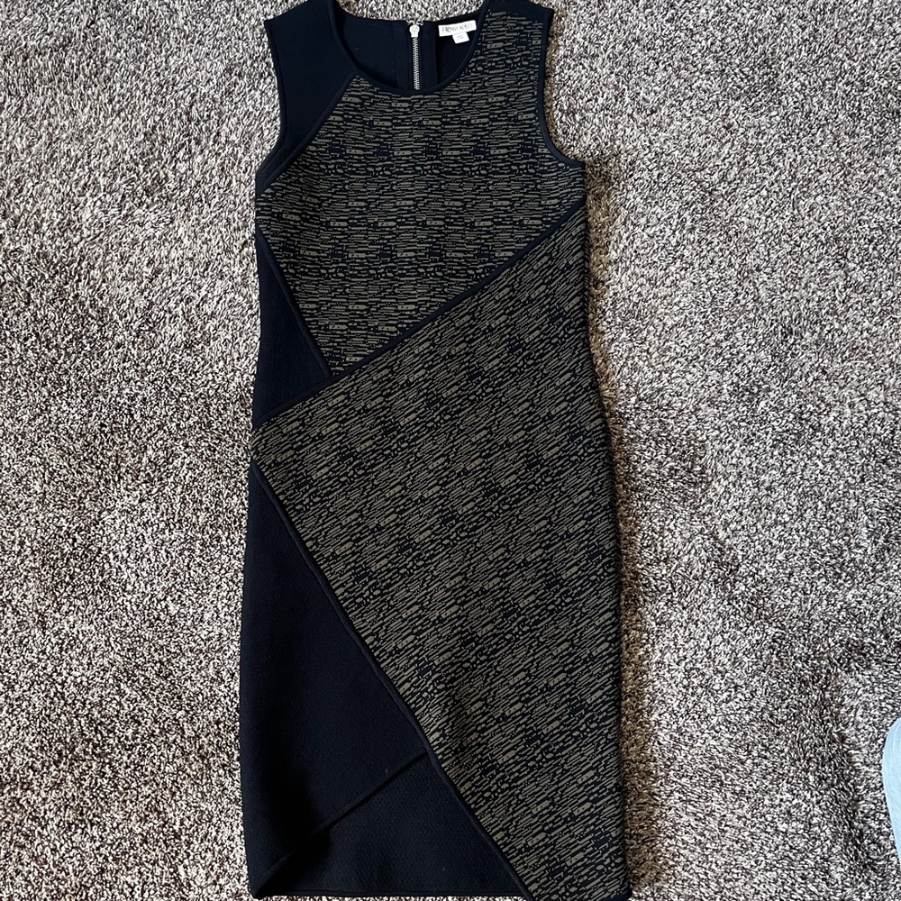Ronny Kobo Bodycon Mini Dress Sleeveless Sheath Scoop Neck Color Block L